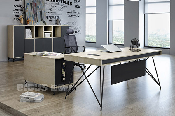 现代办公老板桌大班台办公室办公桌椅-几何